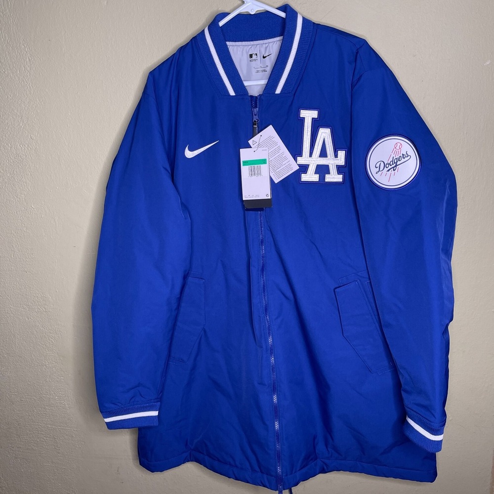 Nike Los Angeles Dodgers Mens Sz XL MLB Royal Dugout Performance Full-Zip Jacket